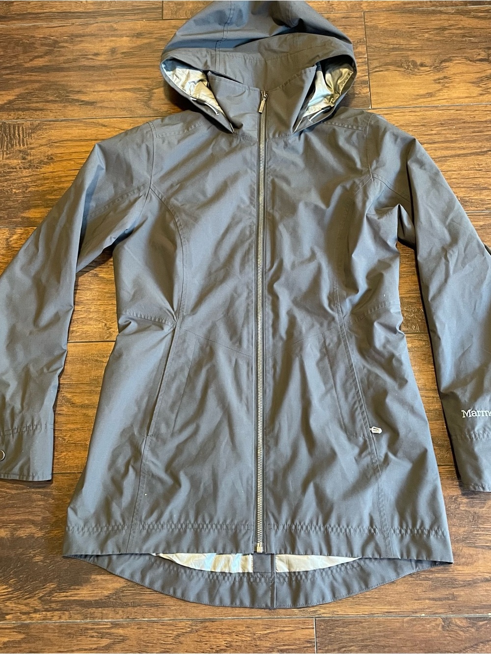 Marmot Women's Hooded Trench Coat in Charcoal Gray